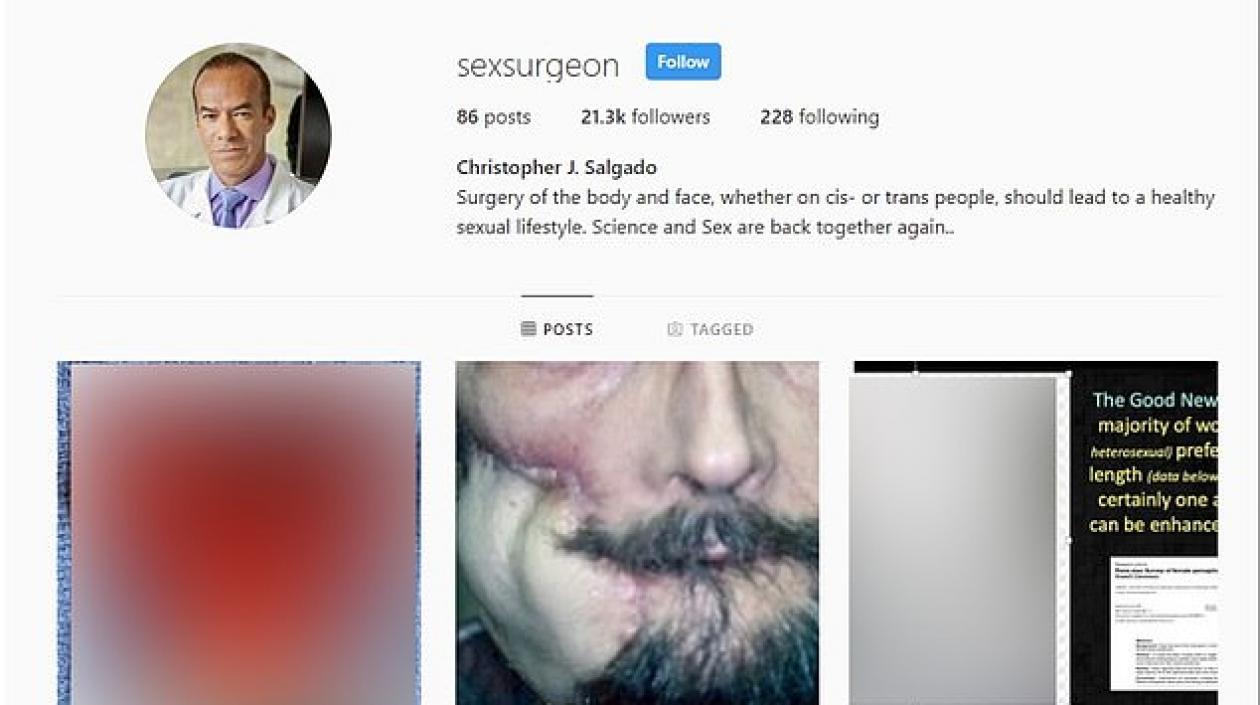 Perfil de Instagram de Christopher John Salgado.