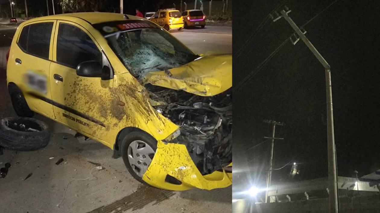 Este es el taxi involucrado en el accidente.