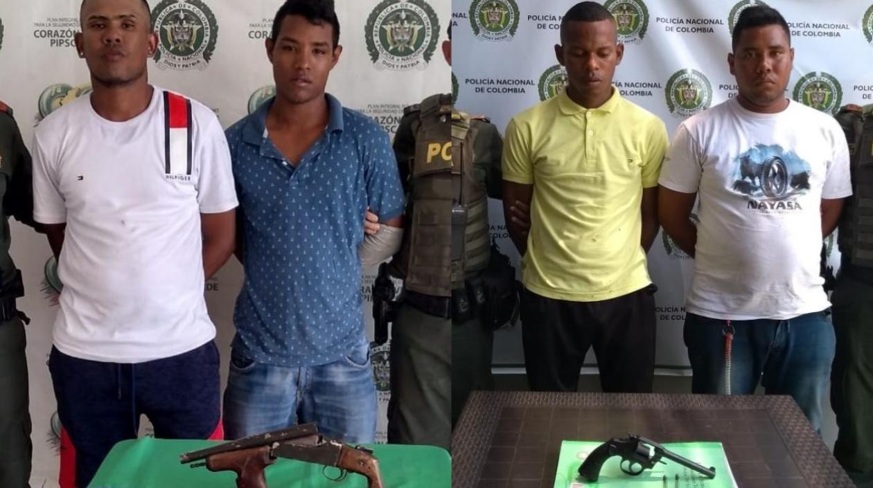 Los capturados por porte ilegal de armas en las últimas horas en los barrios Buenos Aires y San Felipe.