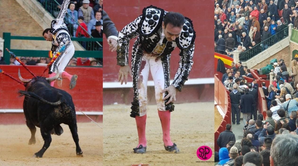Enrique Ponce resultó herido en Valencia.