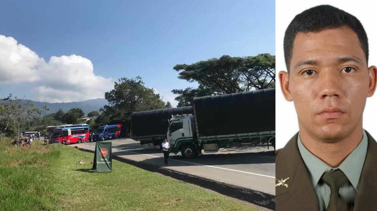Boris Alexander Benítez Leclerc policía herido en procedimiento de desalojo en la vía Panamericana en Cauca