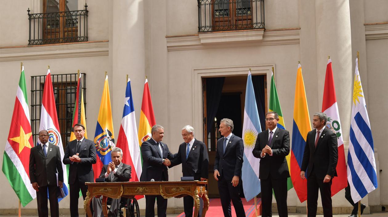 Presidentes en la Declaración de Prosur.