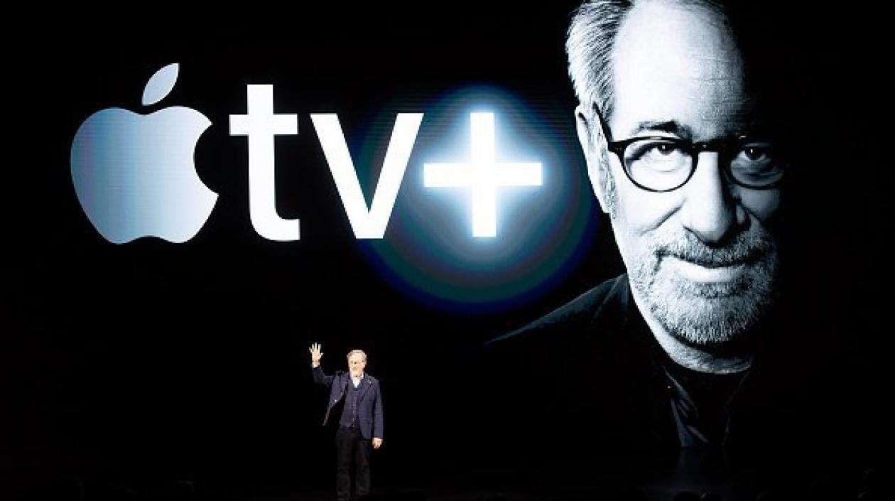 El director Steven Spielberg durante el lanzamiento.