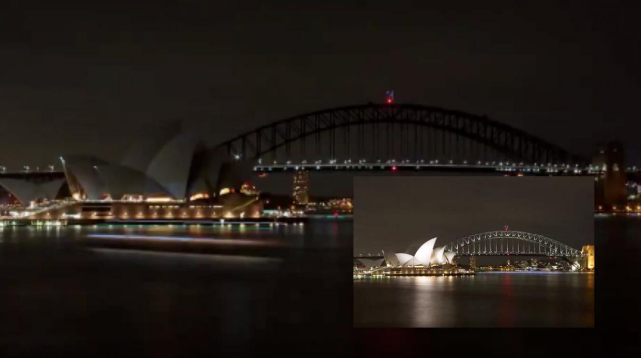 Se apagaron las luces de  del emblemático edificio de la Ópera y del Puente de la Bahía de Sídney.
