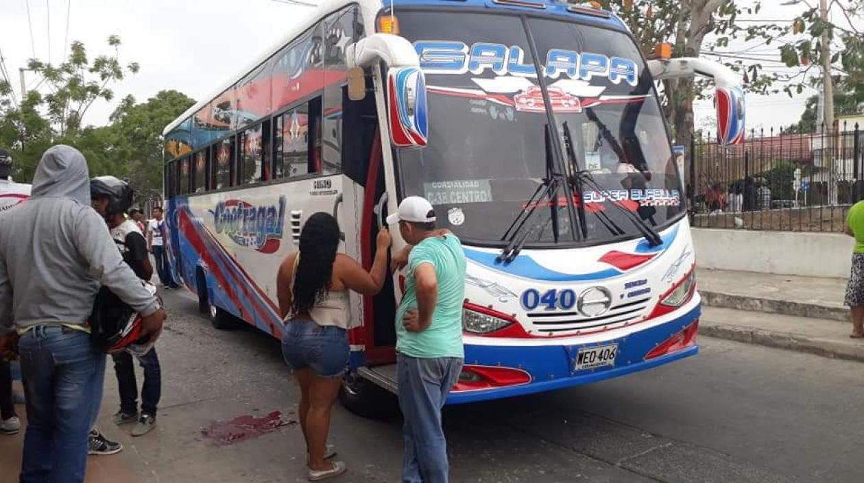 Bus implicado en el accidente.