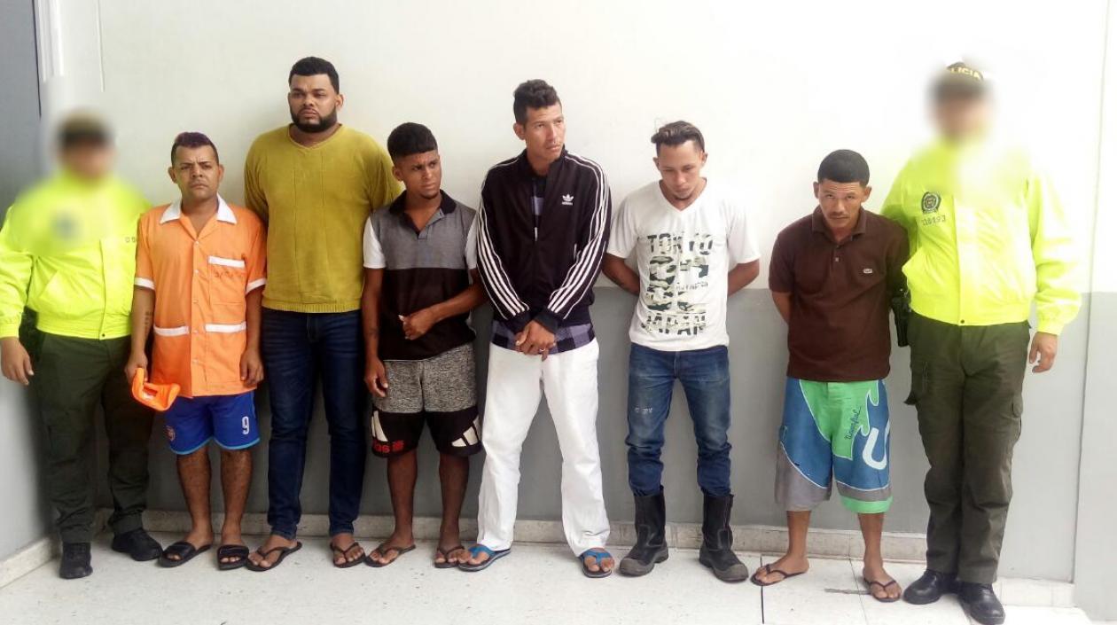 Los capturados en la URI de la Fiscalía.