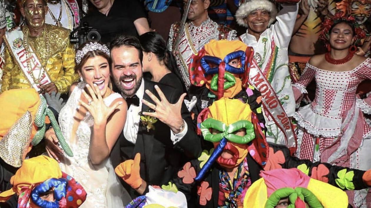 Los novios Andrea Jaramillo y Felipe Restrepo.
