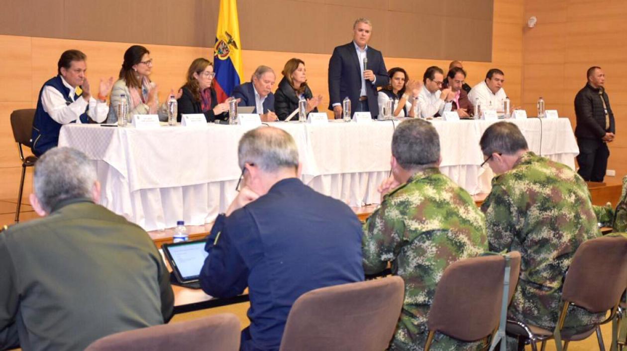 El Presidente Iván Duque durante el encuentro en Popayán.