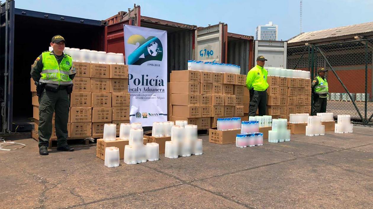 Los productos incautados. 