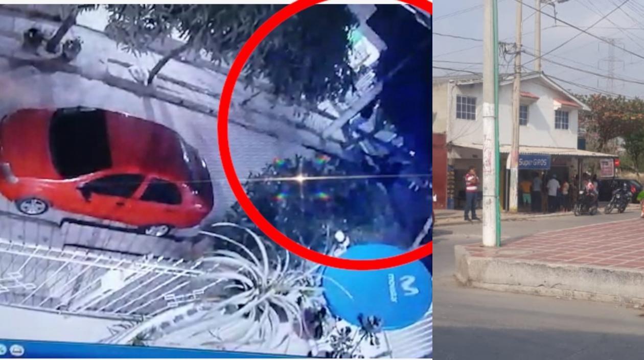 Imagen del fleto y del atraco al Efecty.