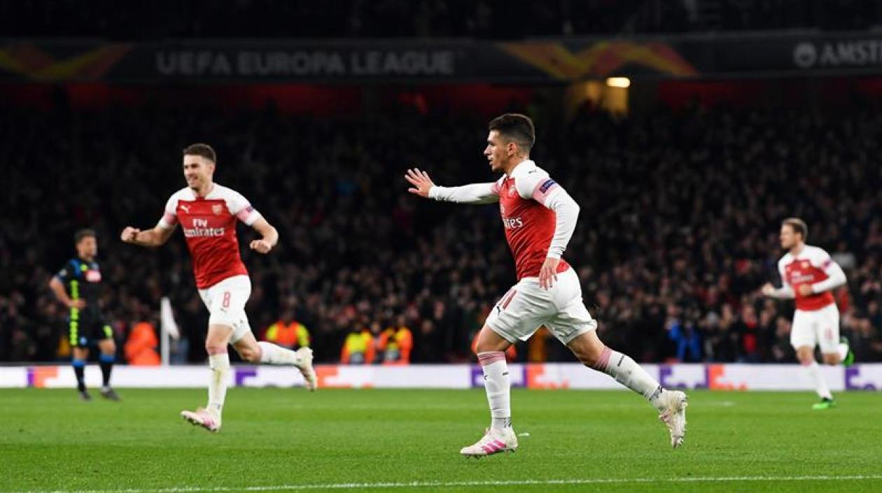 El festejo del uruguayo Lucas Torreira.