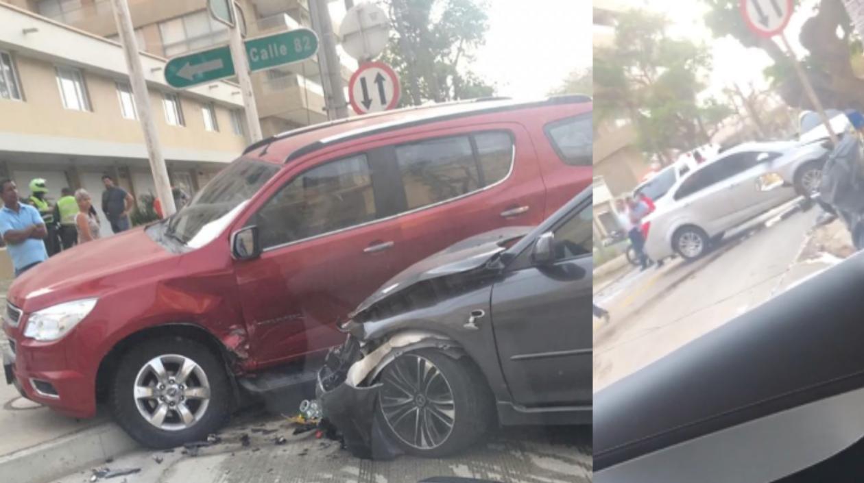Así quedaron los vehículos tras el accidente.