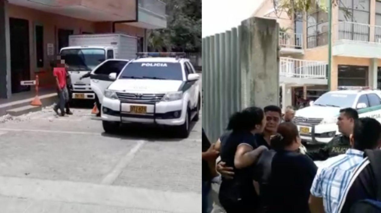 El joven abandona la sede de Medicina Legal, ante el grito de sus mismos familiares por el crimen de su mamá.