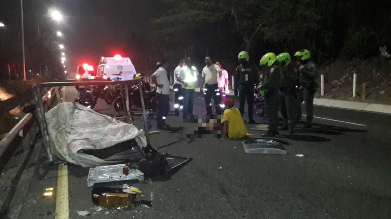 Lugar de los hechos donde murió arrollado el reciclador.