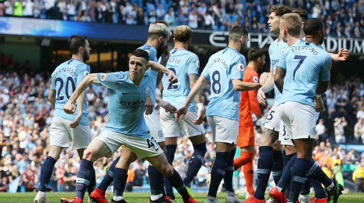 Phil Fonden celebra tras el gol del triunfo. 