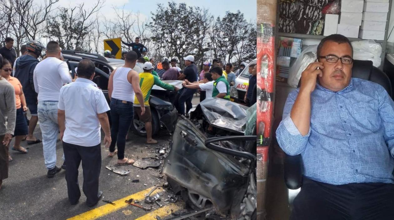 Imagen del accidente y de Rodrigo Alberto Mozo Paredes.