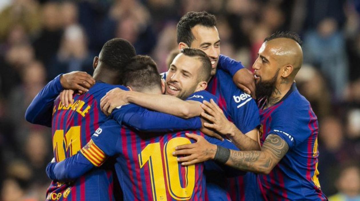 Jugadores del Barcelona FC. 