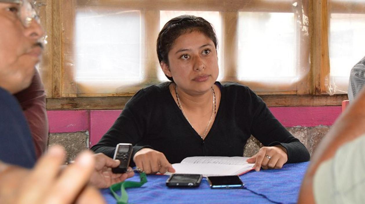 La alcaldesa de Mixtla de Altamirano, Maricela Vallejo Orea.