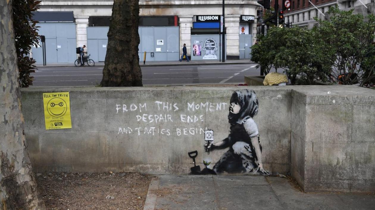 Mural atribuido a Bansky.