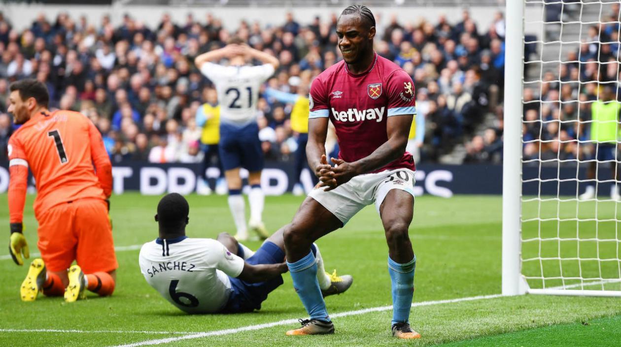 Michal Antonio celebra su gol ante el Tottenham.