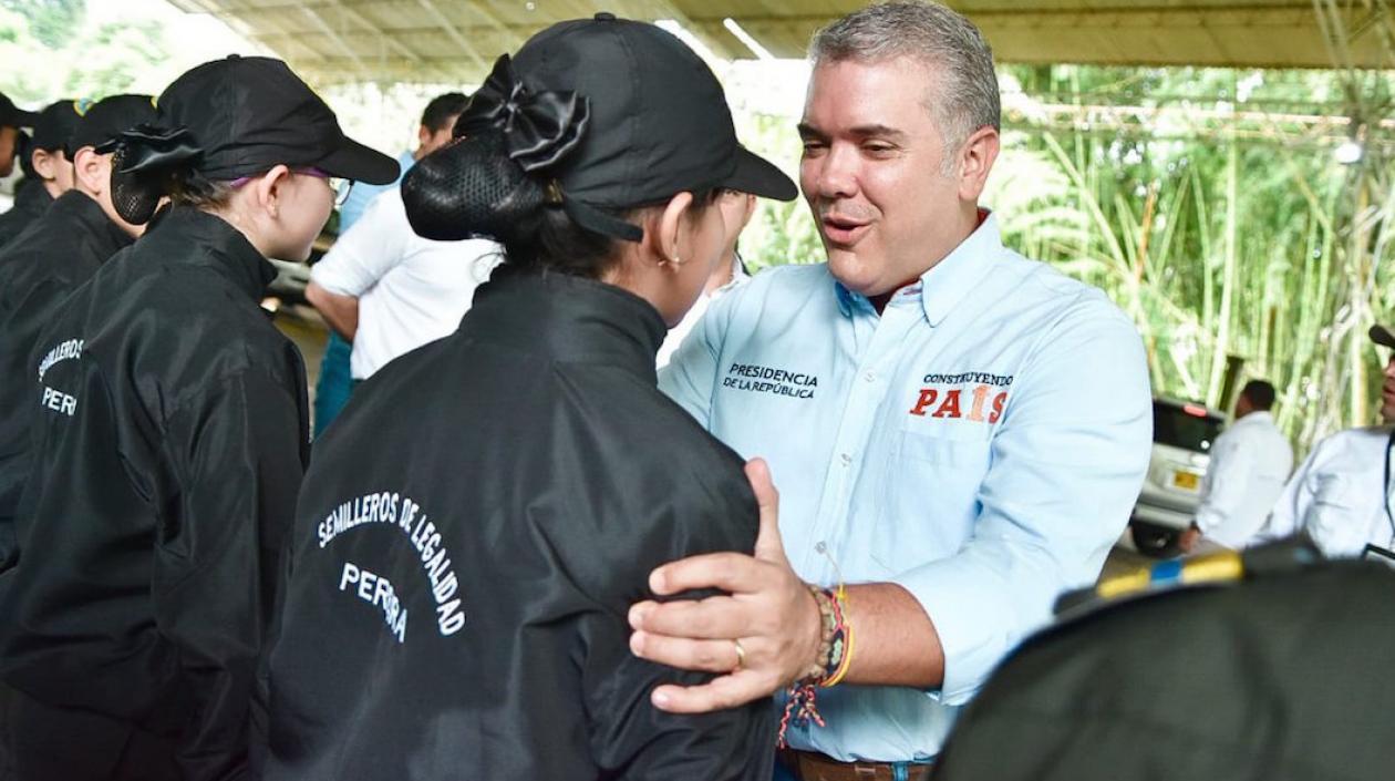 El Presidente Iván Duque, a su llegada al XXVIII Taller Construyendo País.