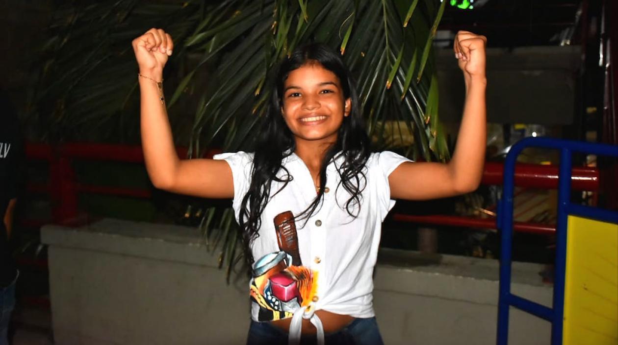 Nicol Zabaleta Duarte celebrando el triunfo.