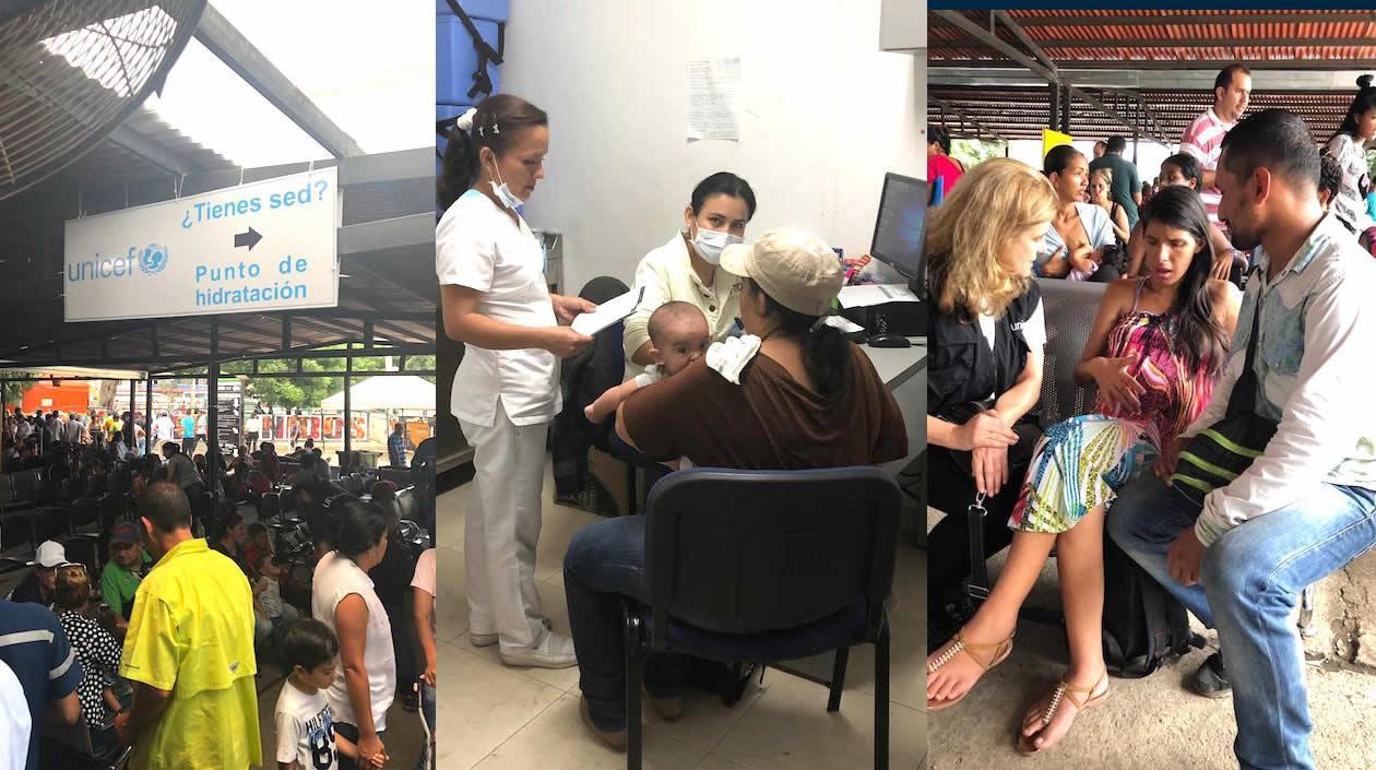 Atención de la Unicef en la frontera con Cúcuta.