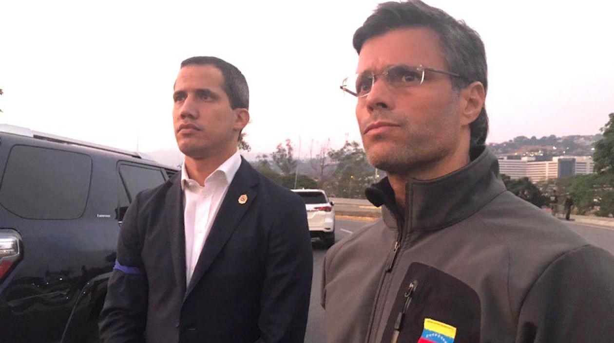 Leopoldo López junto con Juan Guaidó.