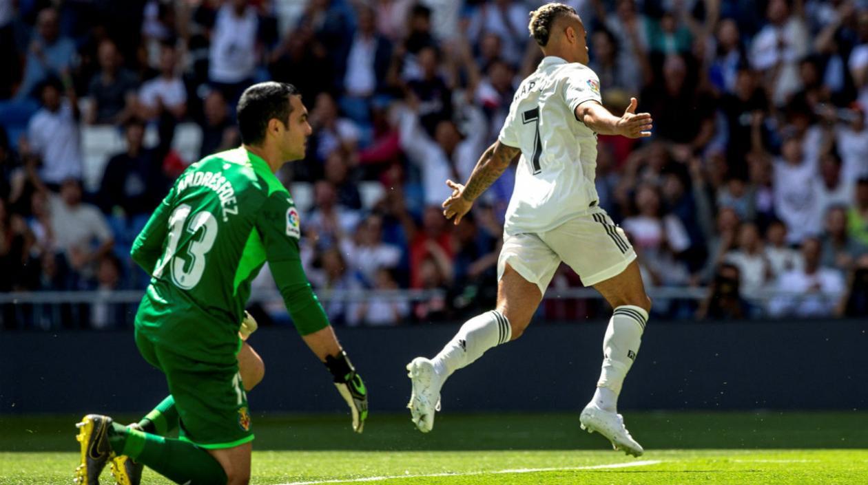 Mariano celebra uno de sus goles. 