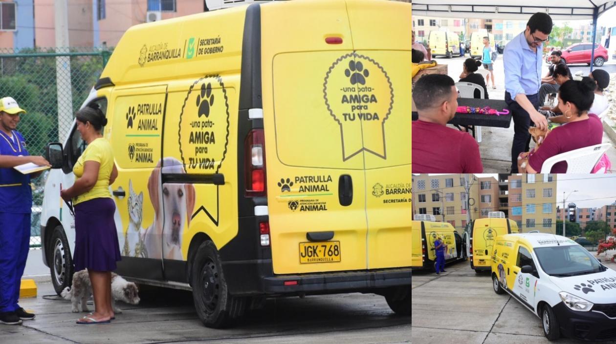 La patrulla animal y el secretario de Gobierno, Clemente Fajardo.