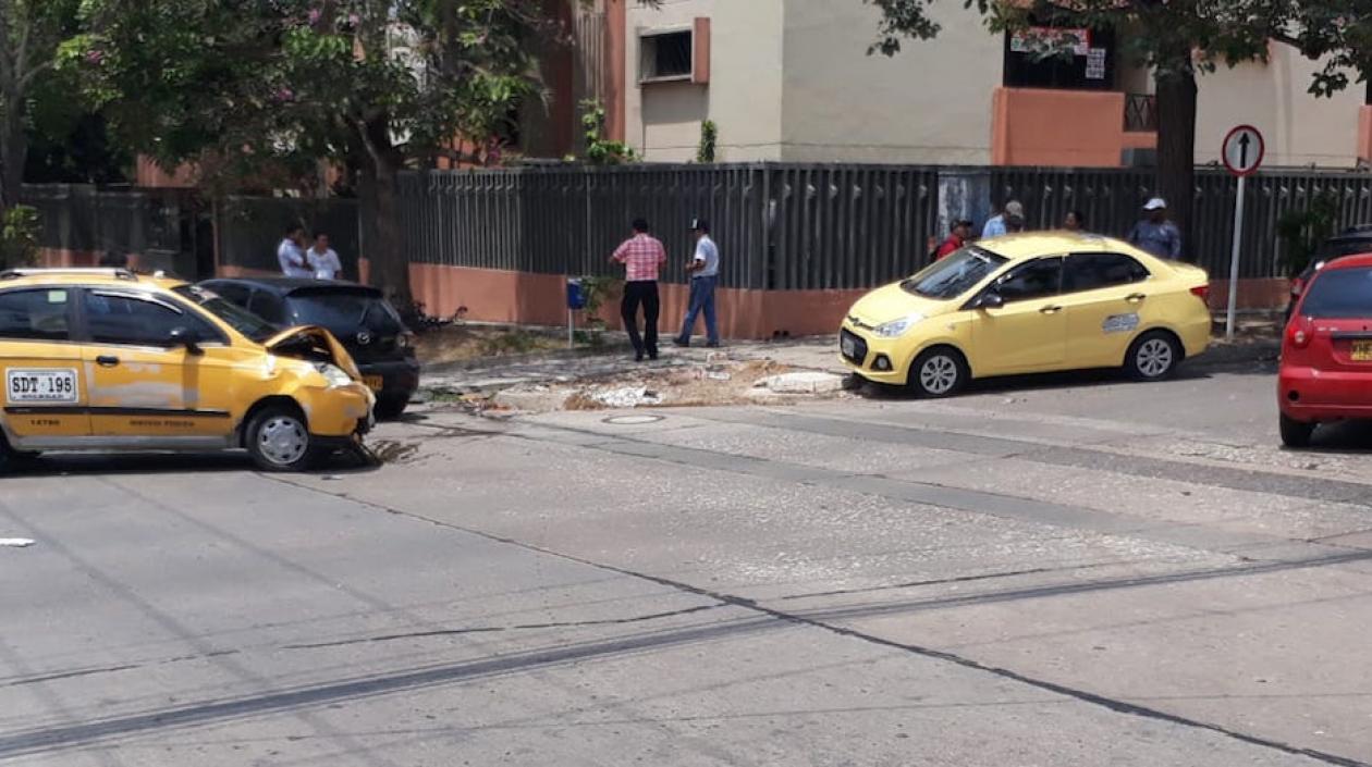 Posición en que quedaron los vehículos.