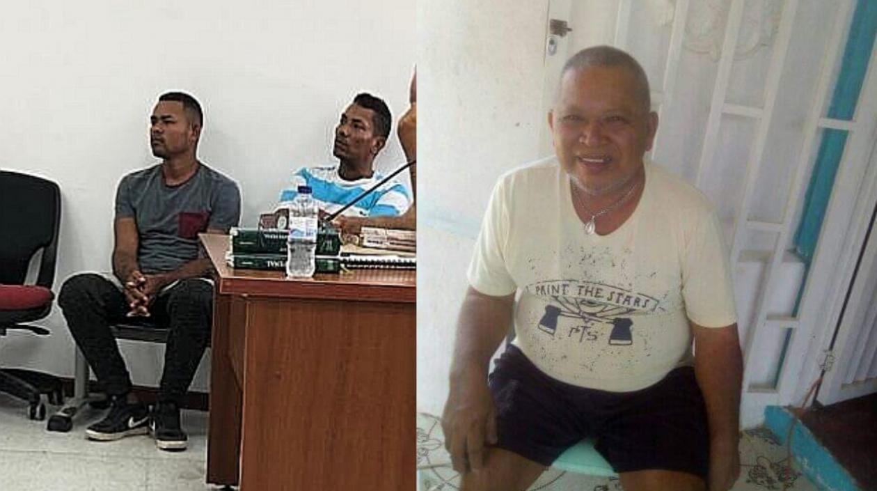 A la izquierda, los dos cobradiarios capturados; a la derecha, la víctima Máximo Gerónimo Silva.