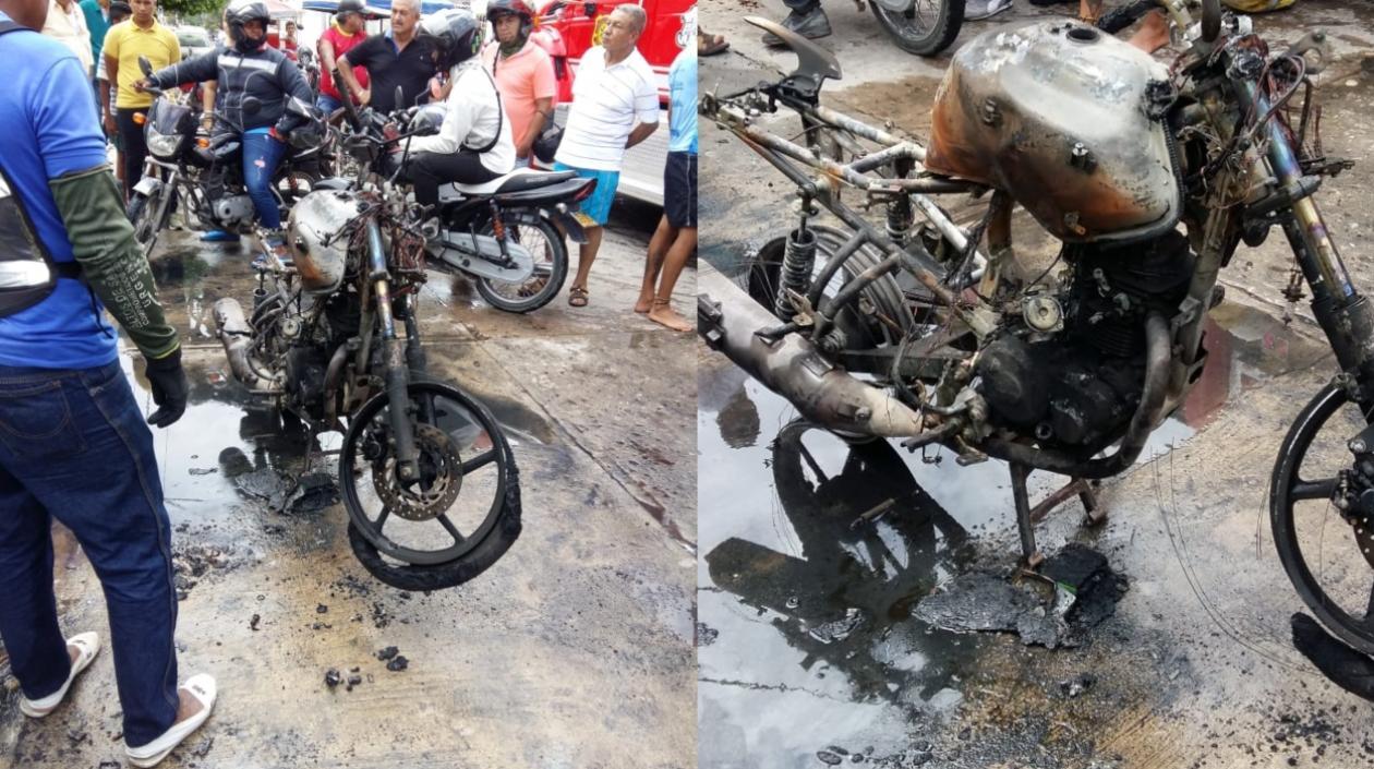 Así quedó la motocicleta.
