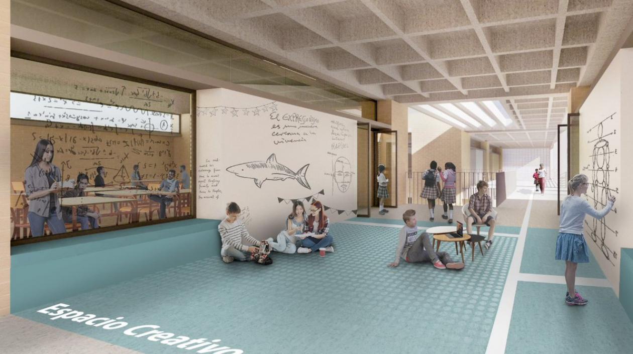 Render del colegio Nuevo Bosque.