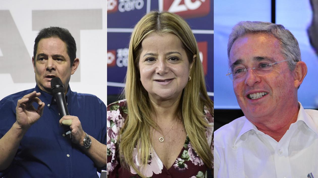Germán Vargas Lleras, Elsa Noguera De la Espriella y Álvaro Uribe Vélez.