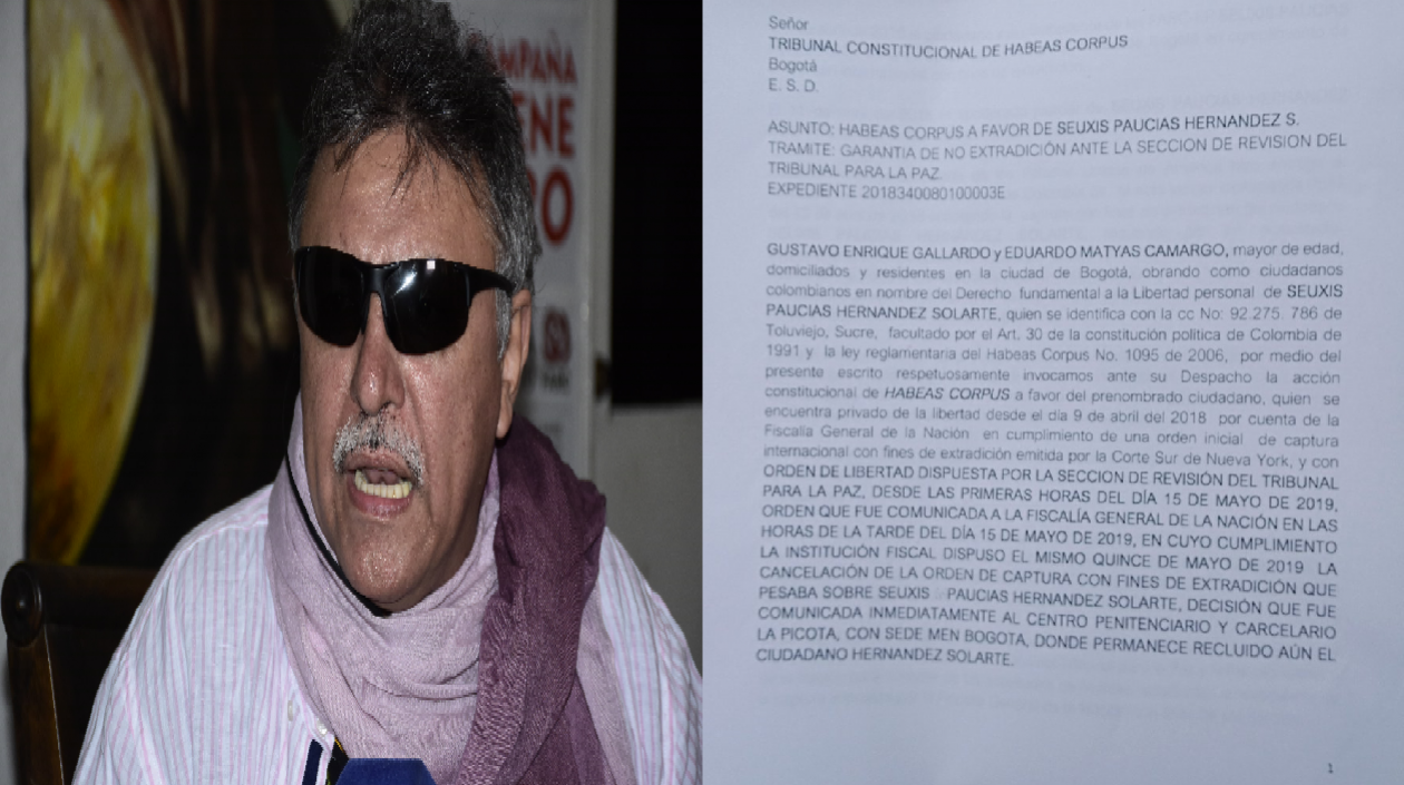 'Jesús Santrich' y documento de hábeas corpus.