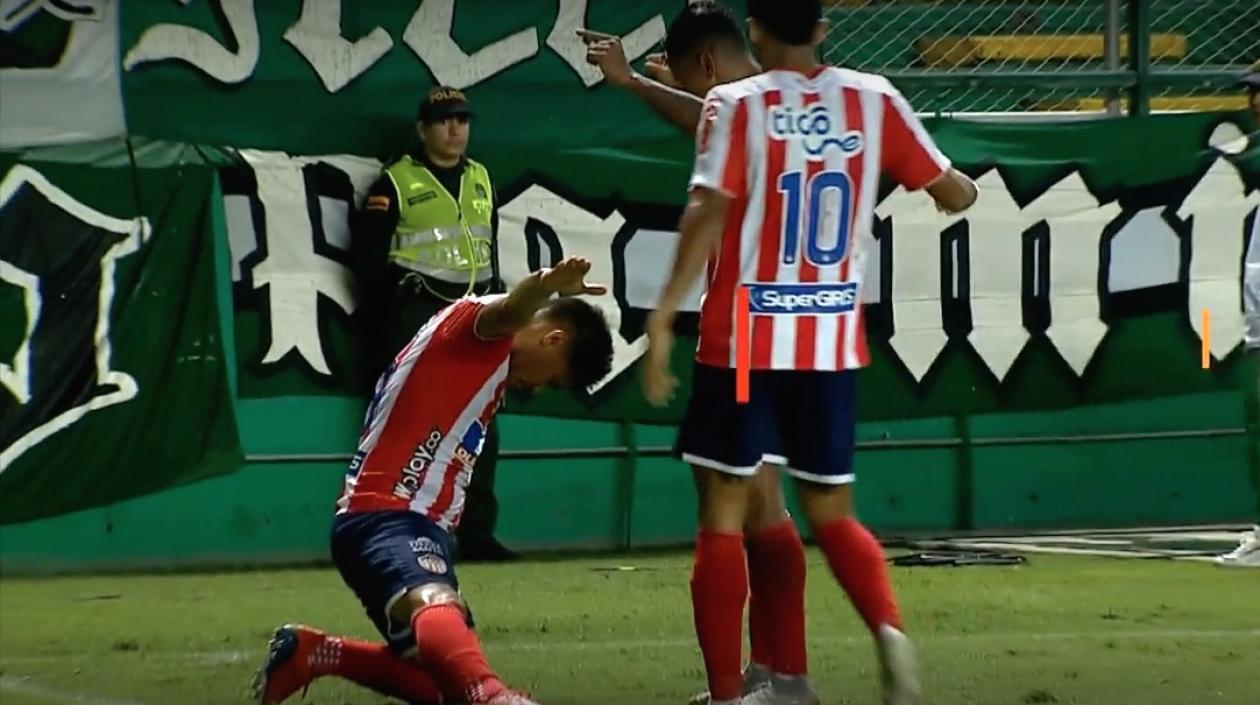 Teófilo Gutiérrez celebrando el gol.