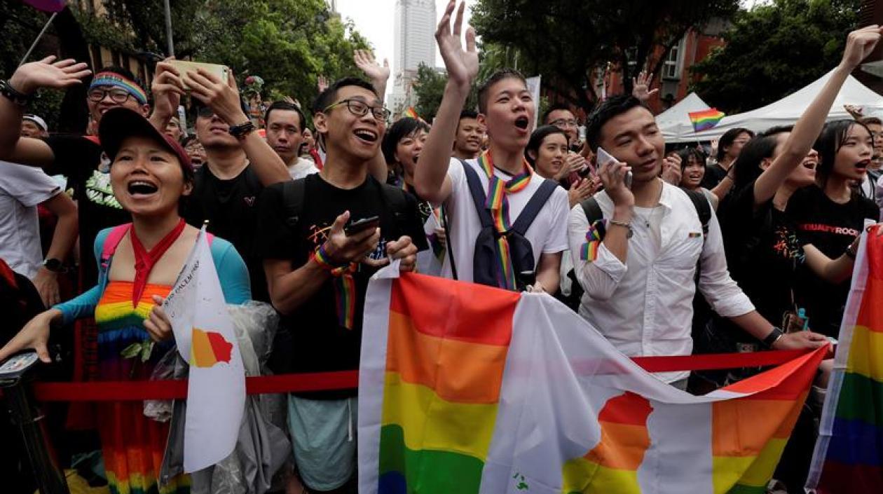 Imagen de la manifestación en Taiwán.