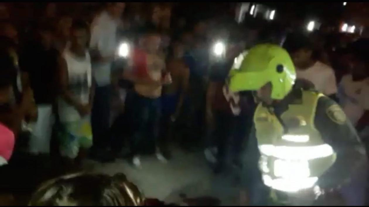 La Policía en el lugar de los hechos.