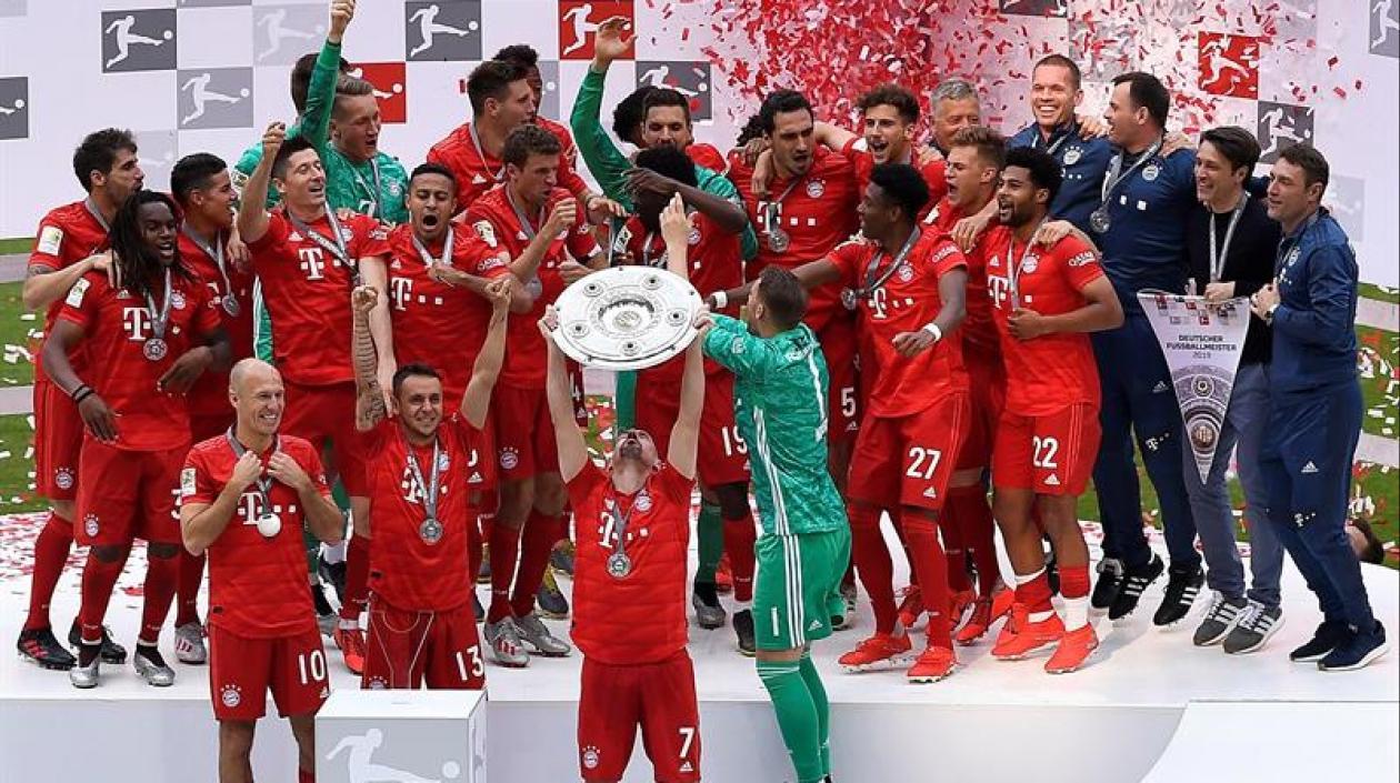 La celebración del Bayern Múnich.