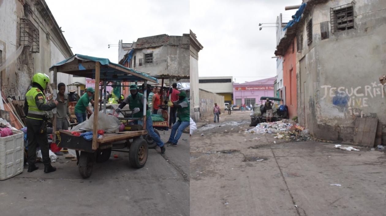 Así quedó la vía después del operativo.