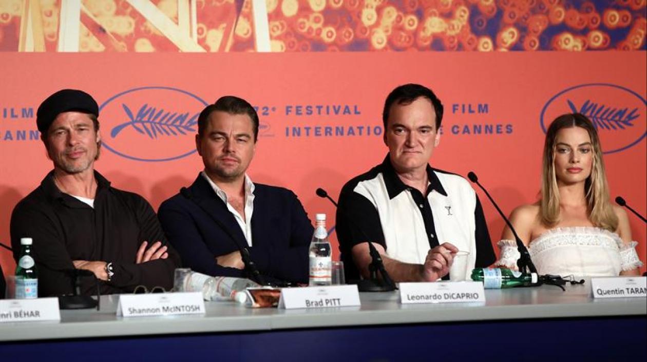 Brad Pitt, Leonardo DiCaprio, Quentin Tarantino y Margot Robbie.