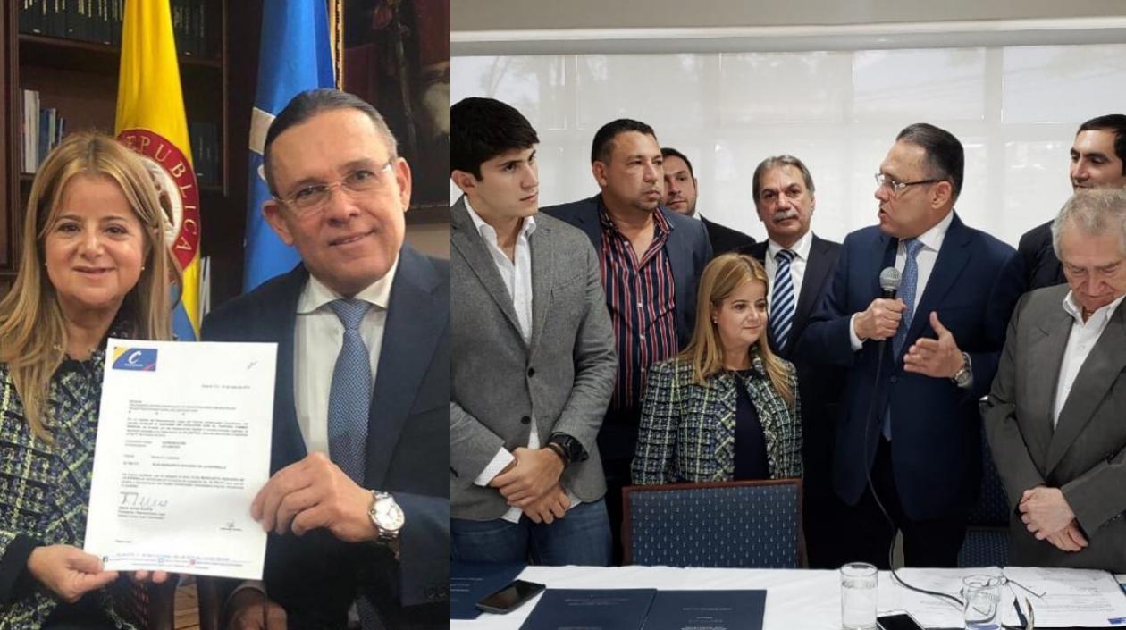 Elsa Noguera, candidata a la Gobernación del Atlántico, y el senador conservador Efraín Cepeda.