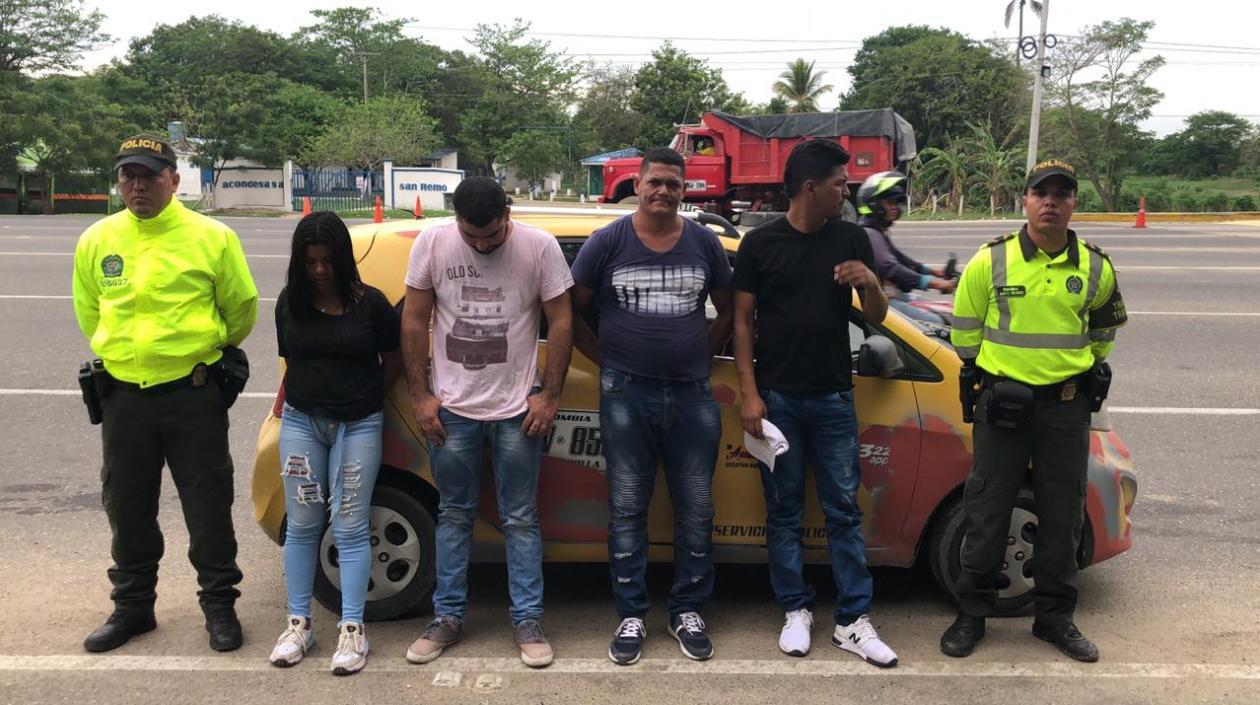 Los capturados del taxi.