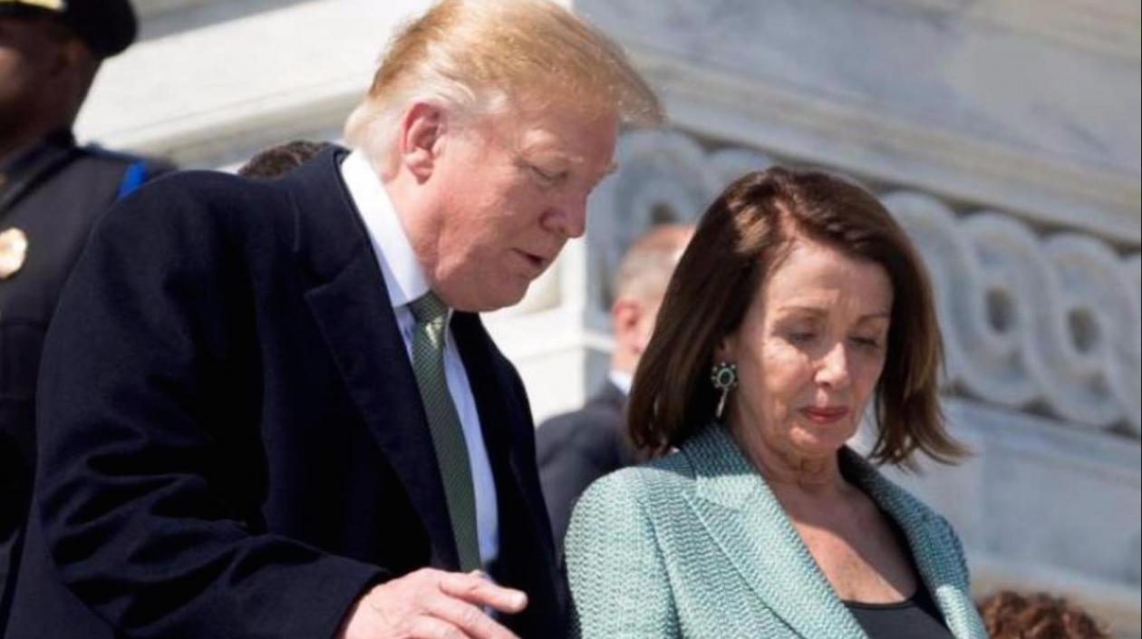 Donald Trump, presidente de Estados Unidos, y la congresista Nancy Pelosi.