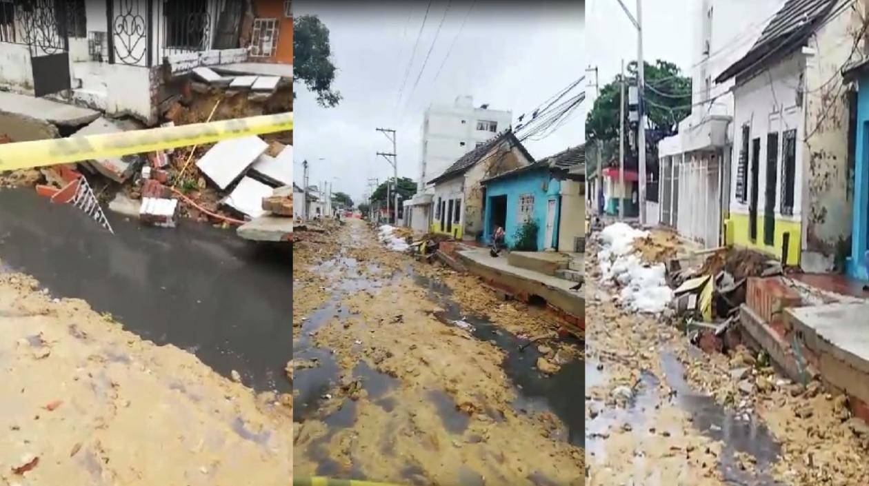 Socavación por el arroyo.
