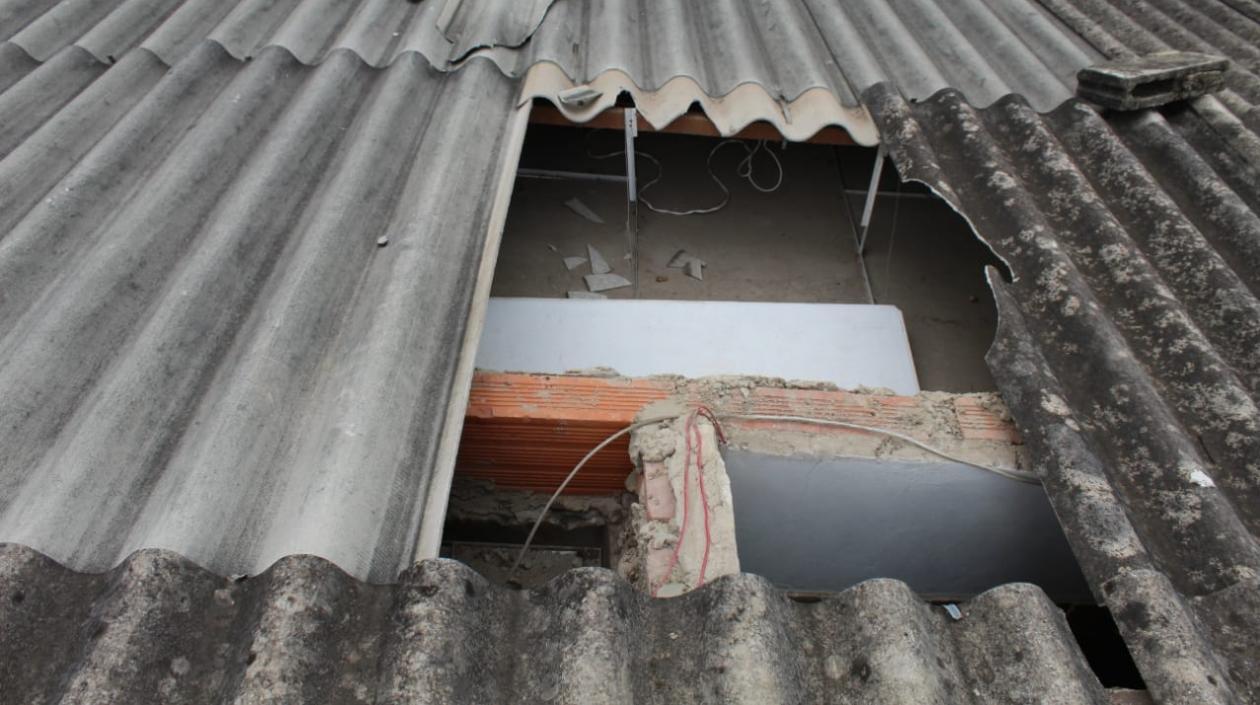 Una de las casas afectadas.