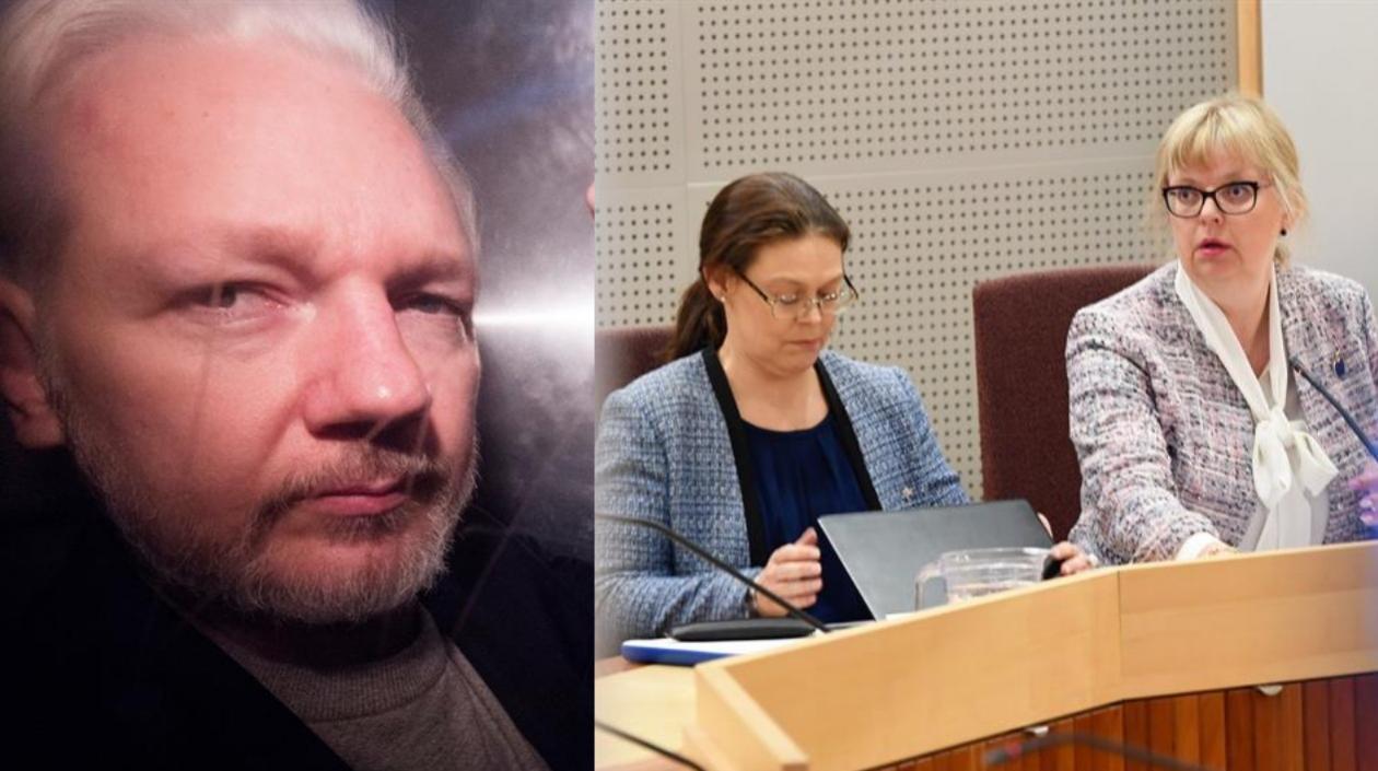 La fiscal adjunta Eva-Marie Persson (d) asiste a la vista sobre la orden de detención por supuesta violación contra el fundador del portal WikiLeaks, Julian Assange, en Uppsala (Suecia), este lunes.