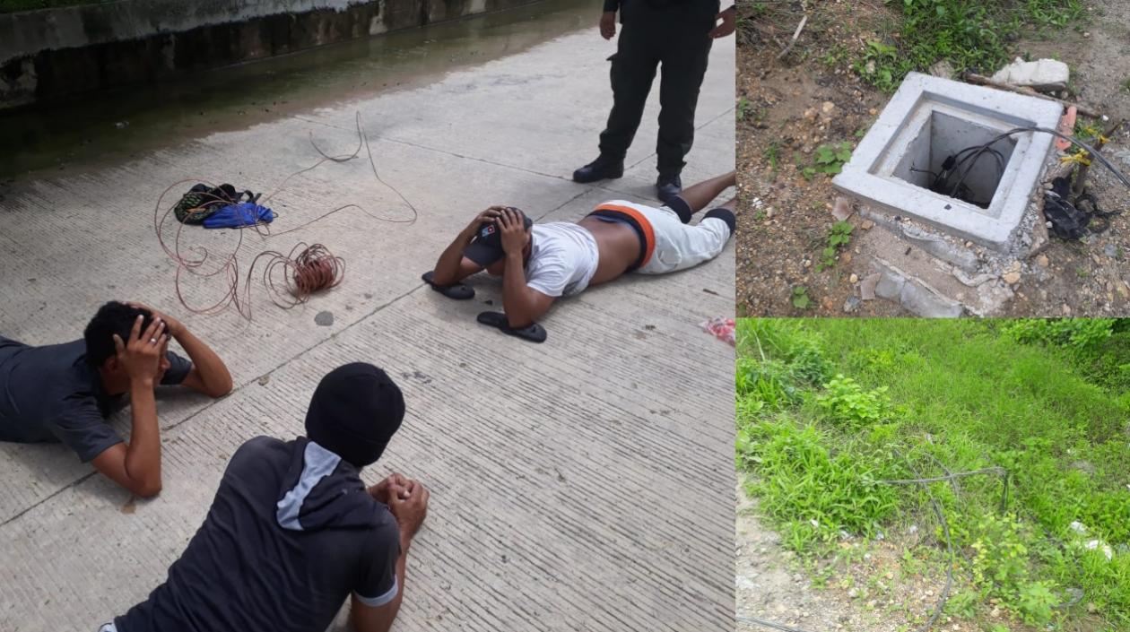 Los hombres fueron sorprendidos por la Policía.