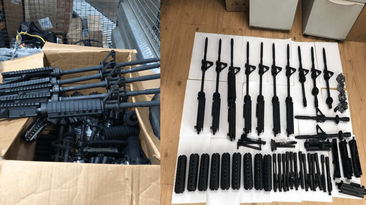 Partes de armas incautadas